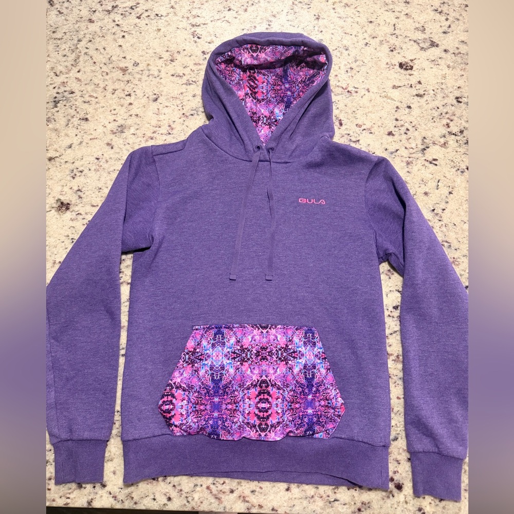 Bula Purple Women's Hoodie with Patterned Pocket
